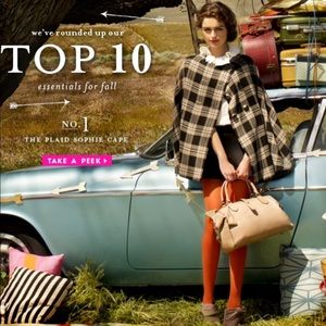 Kate Spade Plaid Sophie Cape - Small